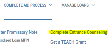 entrance counseling link