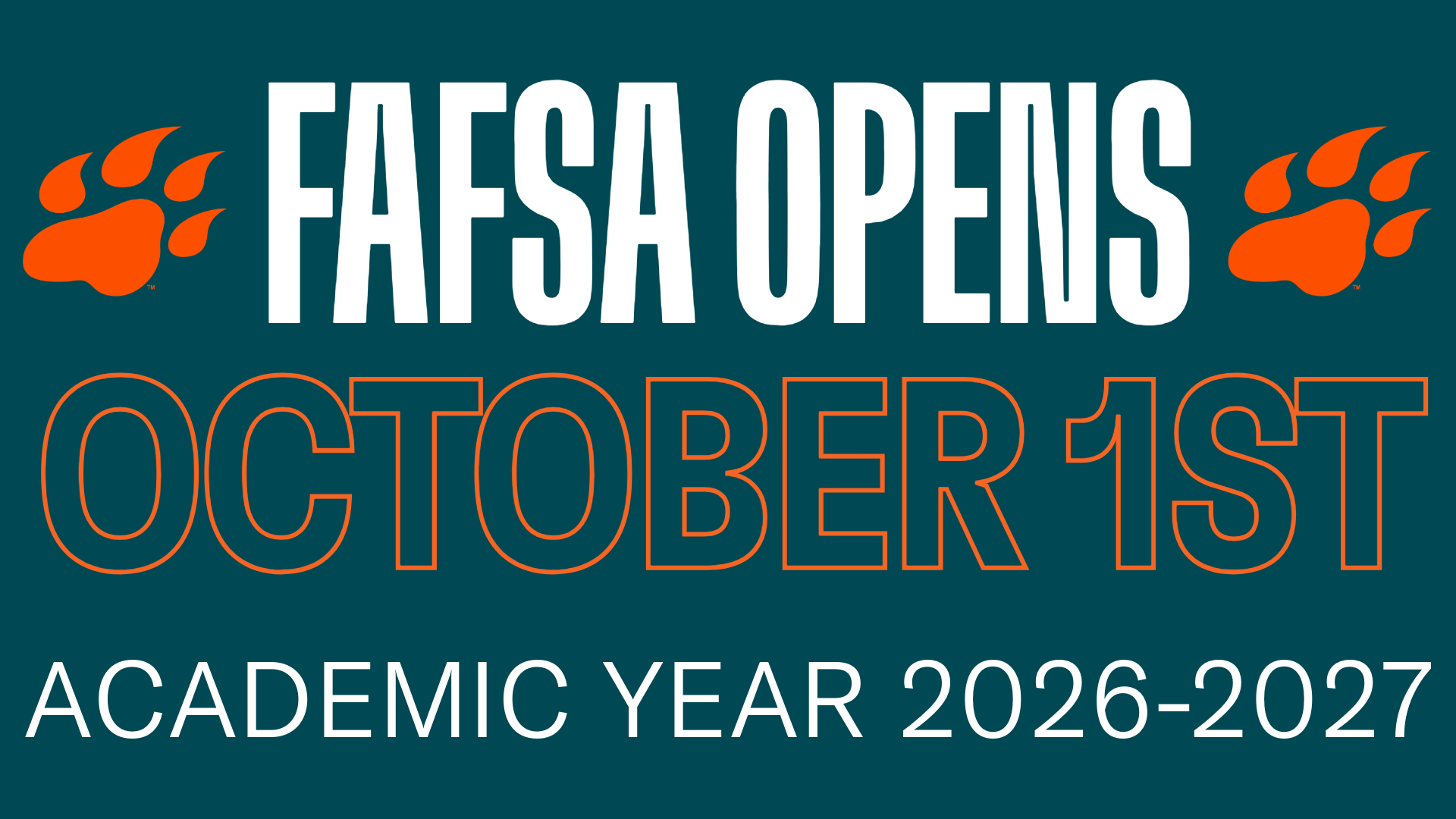 FAFSA open in October 1st